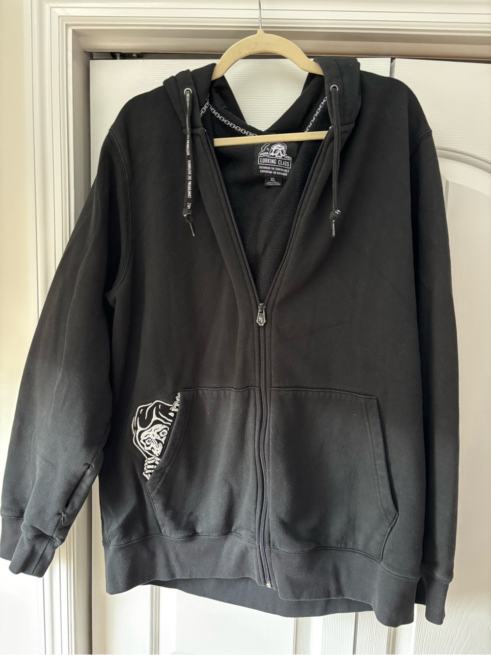 Men’s Black Zip-Up Hoodie Jacket - Lurking Class